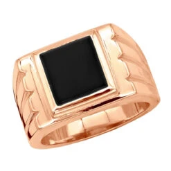 14K Yellow Gold Men's Black Onyx Ring 14.4mm -H'Hen Sale Store 14k gold mens black onyx ring p 28011 ro