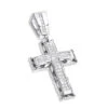 14K White Gold Men's Cross Pendant W Princess Diamonds 1 Ct