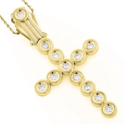 14K White Gold Men's Diamond Cross Pendant 0.98ct -H'Hen Sale Store 14k gold mens diamond cross jewelry pendant 098ct p 6589 ye