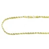 Solid 14K Yellow Gold Diamond Cut Rope Chain 2.5mm, 18in - 40in