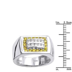 14K Yellow Gold Men's Diamond Pinky Ring White Yellow 0.60ct -H'Hen Sale Store 14k gold mens diamond pinky ring white yellow 060ct p 225 rulerwh