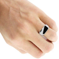 Black Onyx 14K White Gold Men's Diamond Ring 0.30ct -H'Hen Sale Store 14k gold mens diamond ring 030ct p 27944 bodwh