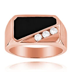 Black Onyx 14K White Gold Men's Diamond Ring 0.30ct -H'Hen Sale Store 14k gold mens diamond ring 030ct p 27944 ro