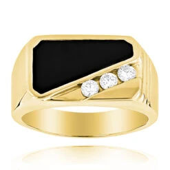 Black Onyx 14K White Gold Men's Diamond Ring 0.30ct -H'Hen Sale Store 14k gold mens diamond ring 030ct p 27944 ye