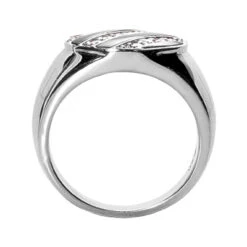 14K White Gold Men's Diamond Ring 0.70ct -H'Hen Sale Store 14k gold mens diamond ring 070ct p 27928 back white 20220426