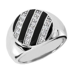14K White Gold Men's Diamond Ring 0.70ct