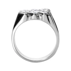 14K White Gold Men's Diamond Ring 0.80ct 12.6mm -H'Hen Sale Store 14k gold mens diamond ring 080ct p 27987 back white 20220426