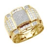 14K Yellow Gold Men's Diamond Ring 1.15ct