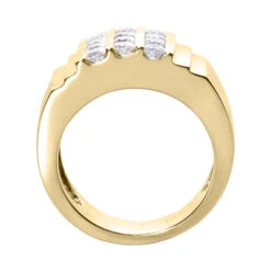 14K White Gold Men's Diamond Ring 1.20ct 12.1mm -H'Hen Sale Store 14k gold mens diamond ring 120ct p 27885 back yellow 20220426