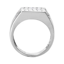 14K White Gold Men's Diamond Ring 1.20ct 10.8mm 8 14K White Gold Men's Diamond Ring 1.20ct 10.8mm -H'Hen Sale Store 14k gold mens diamond ring 120ct p 27951 back white 20220426