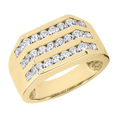 14K White Gold Men's Diamond Ring 1.20ct 10.8mm 4 14K White Gold Men's Diamond Ring 1.20ct 10.8mm - Image 2