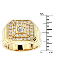 14K Yellow Gold Men's Diamond Ring 1.31ct By Luxurman 13 14K Yellow Gold Men's Diamond Ring 1.31ct By Luxurman -H'Hen Sale Store 14k gold mens diamond ring 131ct p 27939 rulerye