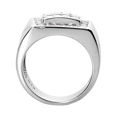 14K White Gold Men's Diamond Ring 1.32ct 11.3mm 5 14K White Gold Men's Diamond Ring 1.32ct 11.3mm - Image 3