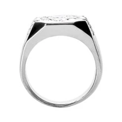 14K White Gold Men's Diamond Ring 1.34ct 11.3mm -H'Hen Sale Store 14k gold mens diamond ring 134ct p 27882 back white 20220426