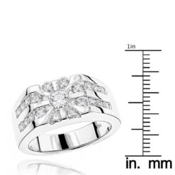 14K White Gold Men's Diamond Ring 1.55ct 12 14K White Gold Men's Diamond Ring 1.55ct -H'Hen Sale Store 14k gold mens diamond ring 155ct p 27840 rulerwh