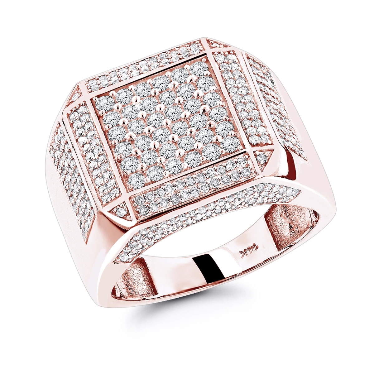 14K Yellow Gold Men's Diamond Ring 1.83ct 5 14K Yellow Gold Men's Diamond Ring 1.83ct - Image 3