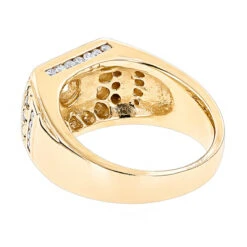 14K Yellow Gold Men's Diamond Ring 1.86ct By Luxurman -H'Hen Sale Store 14k gold mens diamond ring 186ct p 27980 backye