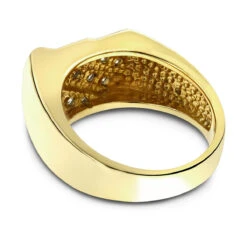 14K Yellow Gold Men's Diamond Ring 1ct 10.9mm -H'Hen Sale Store 14k gold mens diamond ring 1ct p 27866 backye