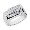 14K White Gold Men's Diamond Ring 1ct 9.6mm -H'Hen Sale Store 14k gold mens diamond ring 1ct p 27871 white 20220426