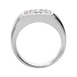 14K White Gold Men's Diamond Ring 1ct 7 14K White Gold Men's Diamond Ring 1ct -H'Hen Sale Store 14k gold mens diamond ring 1ct p 27906 back white 20220426