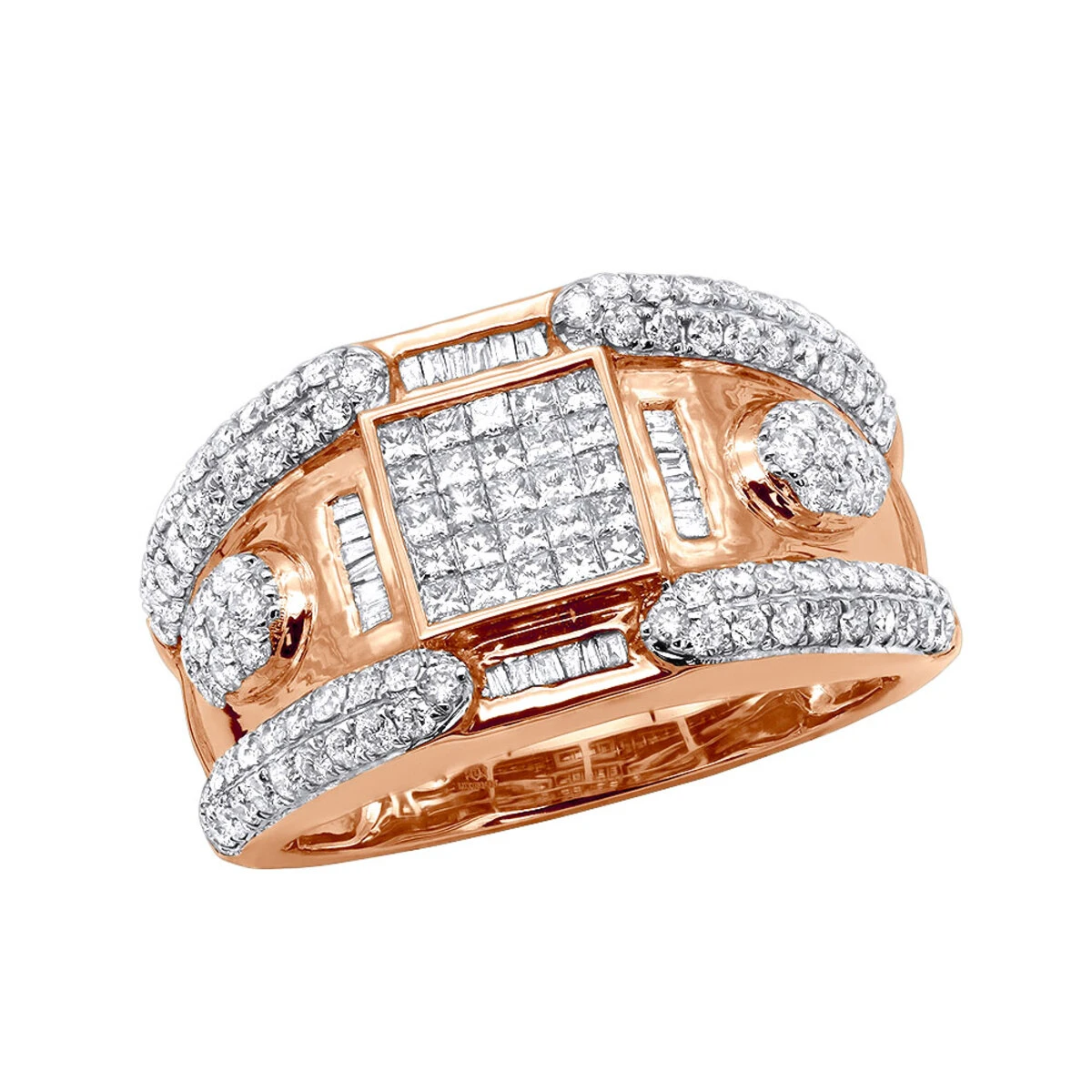 14K Yellow Gold Men's Diamond Ring 2.88ct 5 14K Yellow Gold Men's Diamond Ring 2.88ct - Image 3