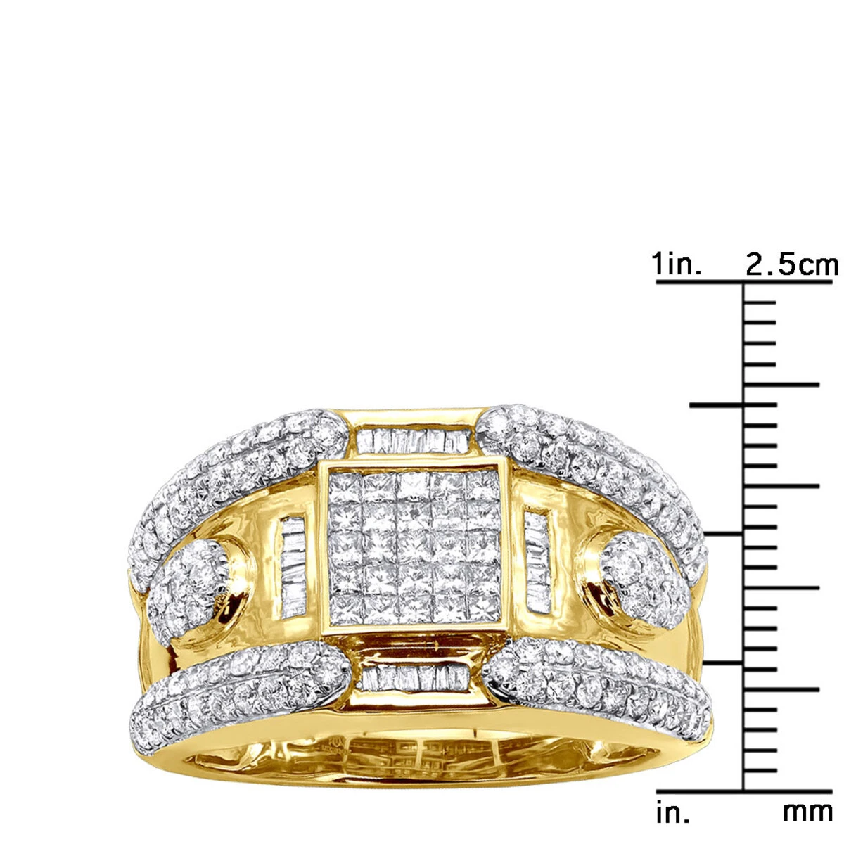 14K Yellow Gold Men's Diamond Ring 2.88ct 10 14K Yellow Gold Men's Diamond Ring 2.88ct - Image 8