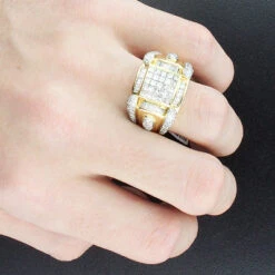 14K Yellow Gold Men's Diamond Ring 2.88ct 16 14K Yellow Gold Men's Diamond Ring 2.88ct -H'Hen Sale Store 14k gold mens diamond ring 288ct p 35717bod