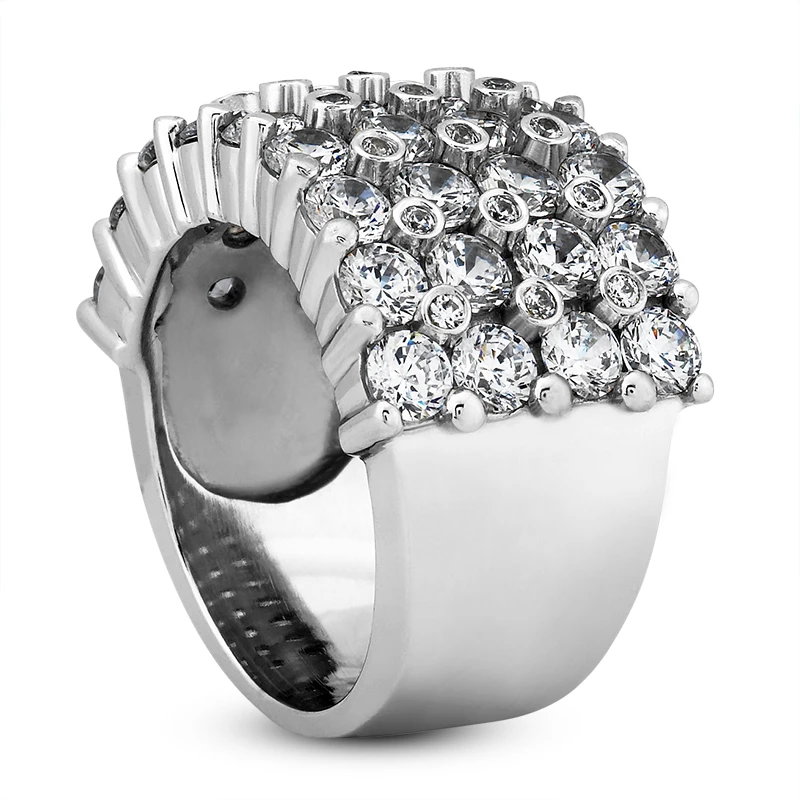 14K White Gold Men's Diamond Ring 5.64ct 6 14K White Gold Men's Diamond Ring 5.64ct - Image 4