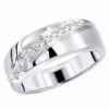14K White Gold Men's Diamond Wedding Band 0.12ct 7.1mm