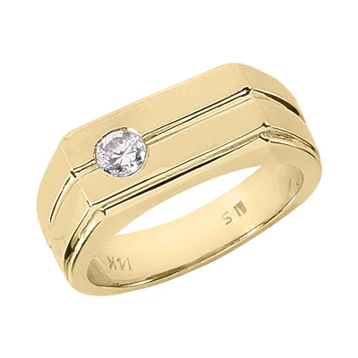 14K White Gold Men's Diamond Wedding Band 0.25ct 4 14K White Gold Men's Diamond Wedding Band 0.25ct - Image 2
