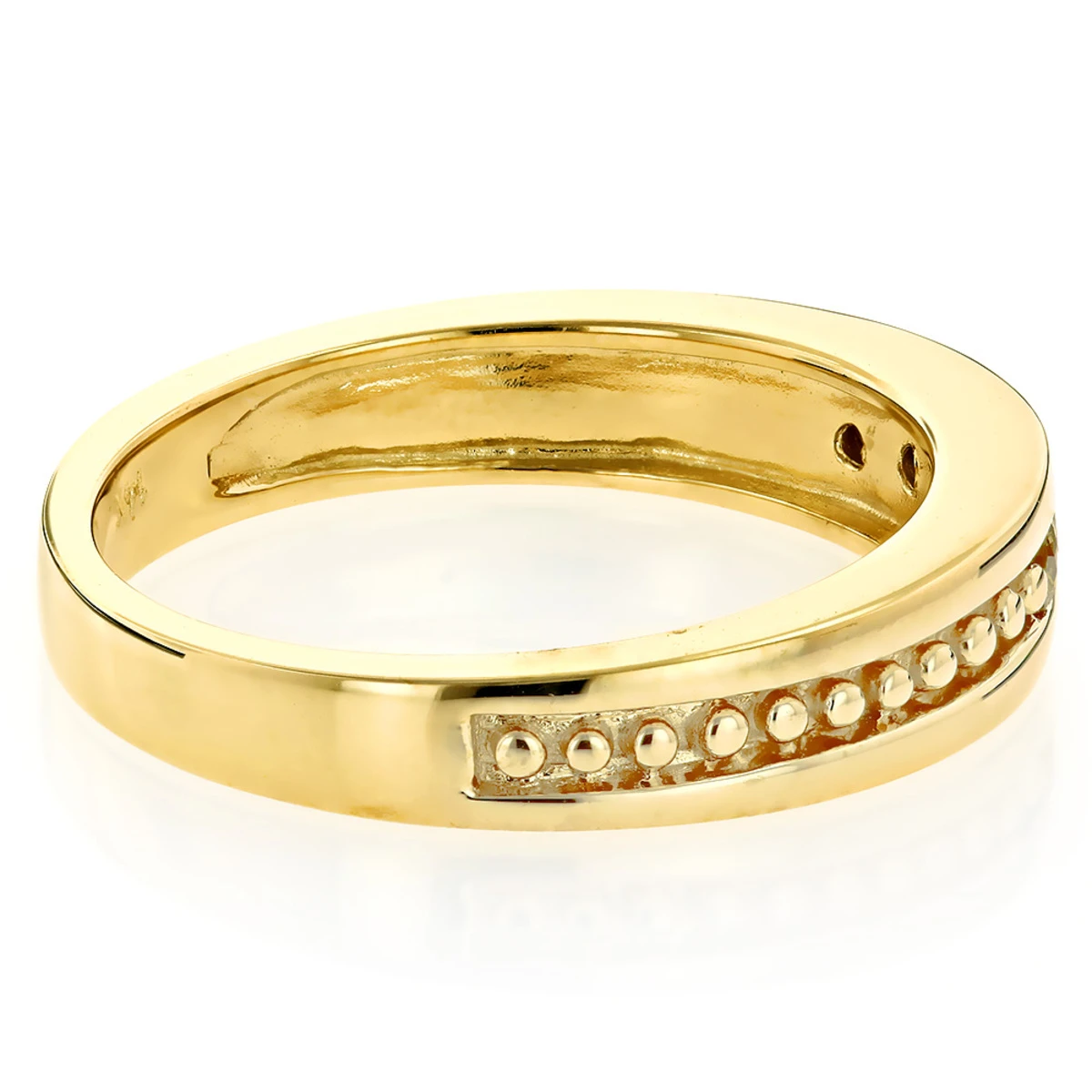 14K Yellow Gold Men's Diamond Wedding Band 0.25ct 4.6mm 6 14K Yellow Gold Men's Diamond Wedding Band 0.25ct 4.6mm - Image 4