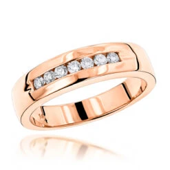 14K Yellow Gold Men's Diamond Wedding Band 0.28ct 5.1mm 10 14K Yellow Gold Men's Diamond Wedding Band 0.28ct 5.1mm -H'Hen Sale Store 14k gold mens diamond wedding band 028ct p 27543 ro