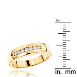 14K Yellow Gold Men's Diamond Wedding Band 0.28ct 5.1mm 13 14K Yellow Gold Men's Diamond Wedding Band 0.28ct 5.1mm -H'Hen Sale Store 14k gold mens diamond wedding band 028ct p 27543 rulerye