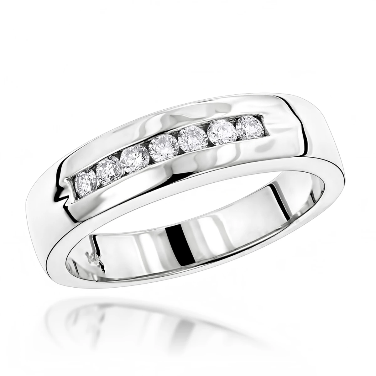 14K Yellow Gold Men's Diamond Wedding Band 0.28ct 5.1mm 4 14K Yellow Gold Men's Diamond Wedding Band 0.28ct 5.1mm - Image 2