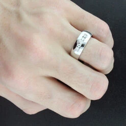 5 Stone 14K White Gold Men's Diamond Wedding Band 0.4ct -H'Hen Sale Store 14k gold mens diamond wedding band 040ct p 27506bod