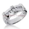 14K White Gold Men's Diamond Wedding Band 0.42ct