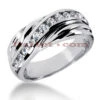 14K White Gold Men's Diamond Wedding Band 0.55ct