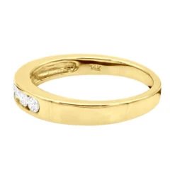14K Yellow Gold Men's Diamond Wedding Band 0.60ct -H'Hen Sale Store 14k gold mens diamond wedding band 060ct p 25612 backye