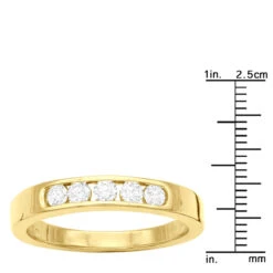 14K Yellow Gold Men's Diamond Wedding Band 0.60ct -H'Hen Sale Store 14k gold mens diamond wedding band 060ct p 25612 rulerye