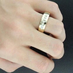 14K White Gold Men's Diamond Wedding Band 0.63ct 7.4mm 7 14K White Gold Men's Diamond Wedding Band 0.63ct 7.4mm -H'Hen Sale Store 14k gold mens diamond wedding band 063ct p 27502bod