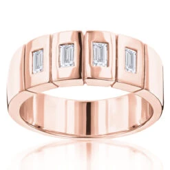 Unique 14K White Gold Men's Diamond Wedding Band By Luxurman 0.8ct -H'Hen Sale Store 14k gold mens diamond wedding band 080ct p 27615 ro