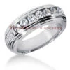 14K White Gold Men's Diamond Wedding Band 0.84ct 7.6mm
