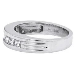 14K White Gold Men's Diamond Wedding Band 0.98ct 13 14K White Gold Men's Diamond Wedding Band 0.98ct -H'Hen Sale Store 14k gold mens diamond wedding band 098ct p 27553 backwh