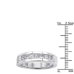 14K White Gold Men's Diamond Wedding Band 0.98ct 17 14K White Gold Men's Diamond Wedding Band 0.98ct -H'Hen Sale Store 14k gold mens diamond wedding band 098ct p 27553 rulerwh