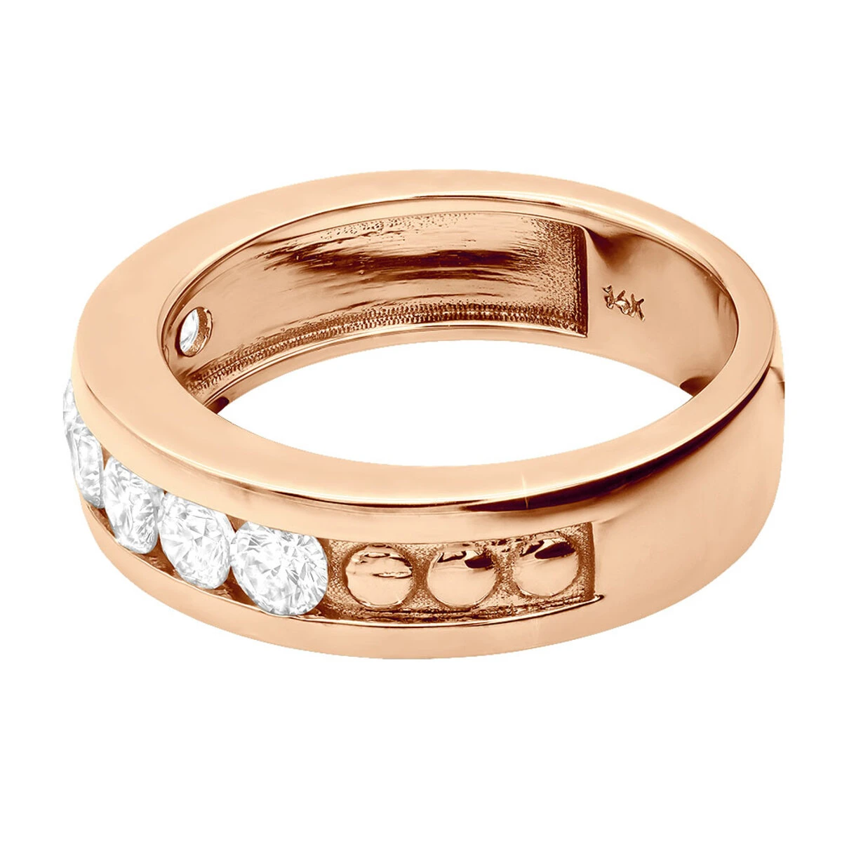 14K White Gold Men's Diamond Wedding Band 1.05ct 6.3mm 8 14K White Gold Men's Diamond Wedding Band 1.05ct 6.3mm - Image 6