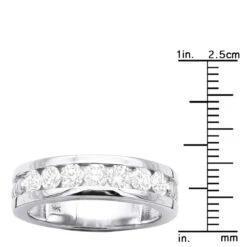 14K White Gold Men's Diamond Wedding Band 1.05ct 6.3mm 17 14K White Gold Men's Diamond Wedding Band 1.05ct 6.3mm -H'Hen Sale Store 14k gold mens diamond wedding band 105ct p 27589 ruler white