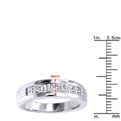 14K White Gold Men's Diamond Wedding Band 1.40ct -H'Hen Sale Store 14k gold mens diamond wedding band 140ct p 27555 rulerwh
