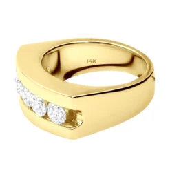 14K White Gold Men's Diamond Wedding Band 1.75ct -H'Hen Sale Store 14k gold mens diamond wedding band 175ct p 25610 back yellow