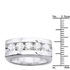 14K White Gold Men's Diamond Wedding Band 1.75ct -H'Hen Sale Store 14k gold mens diamond wedding band 175ct p 25610 ruler white