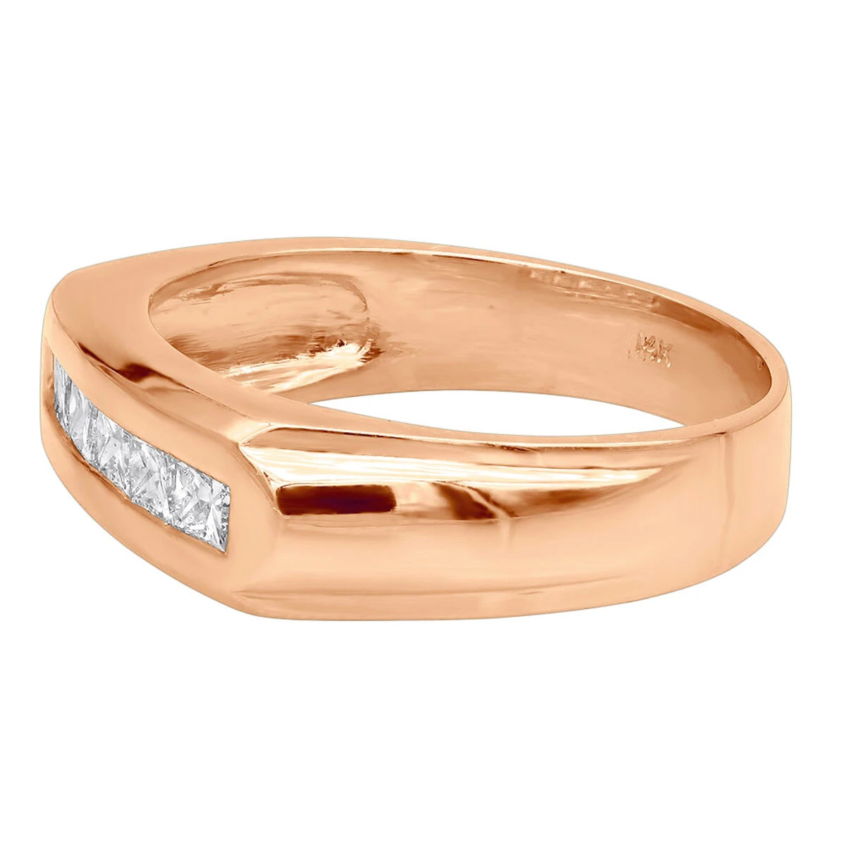 14K Yellow Gold Men's Diamond Wedding Band 1ct 7.4mm 8 14K Yellow Gold Men's Diamond Wedding Band 1ct 7.4mm - Image 6